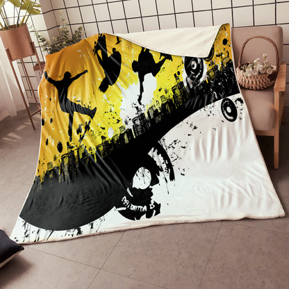 Premium Skateboard Skull Blanket