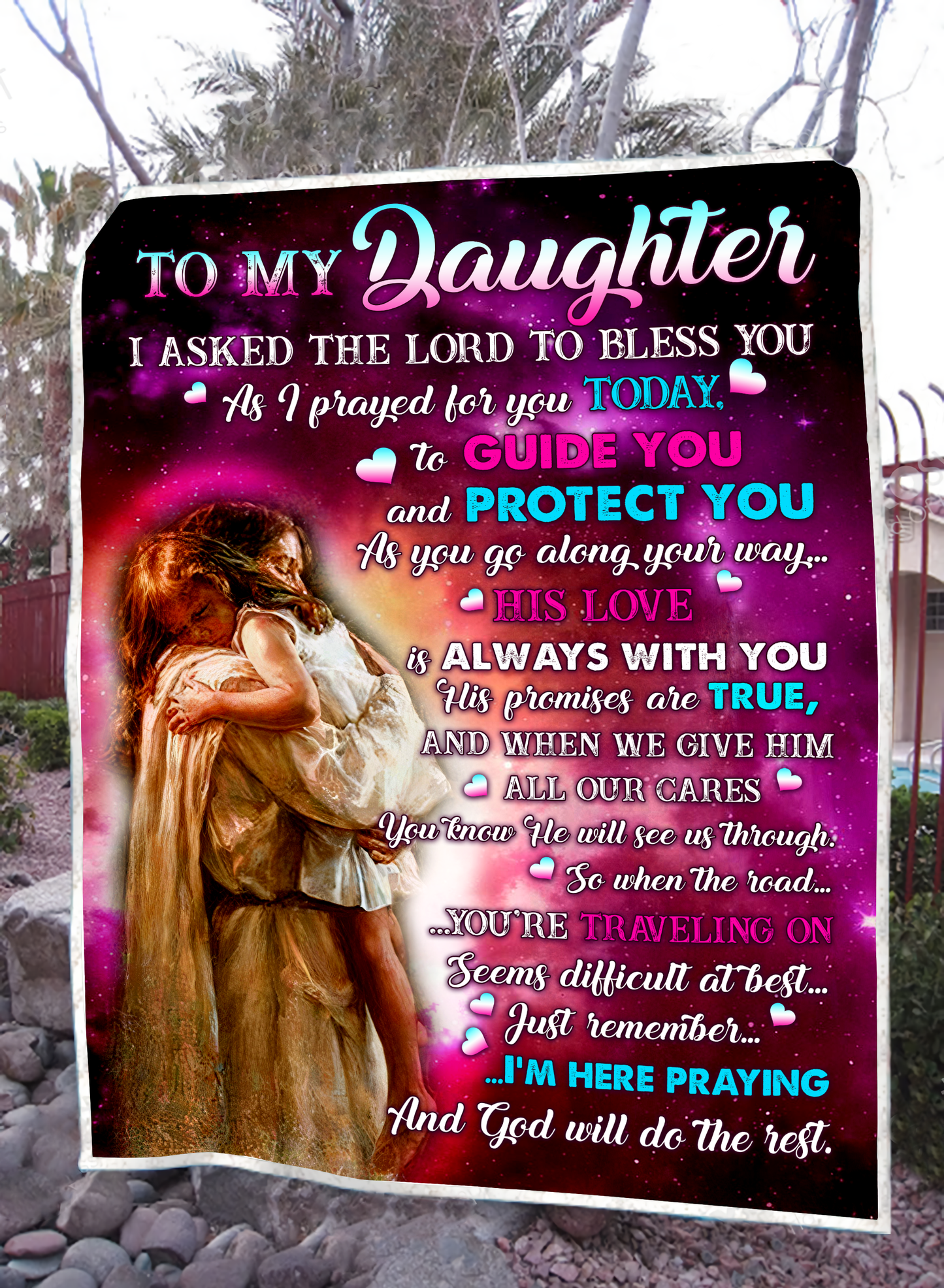 To My Daughter Sherpa Blanket