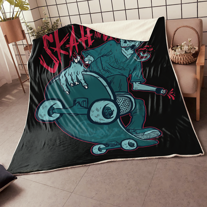 Premium Skateboard Skull Blanket