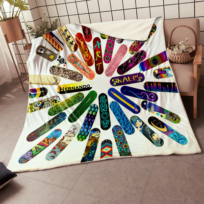 Premium Skateboard Skull Blanket