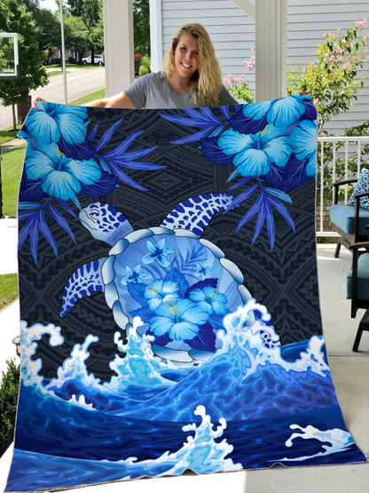 Premium Blue Turtle Blanket