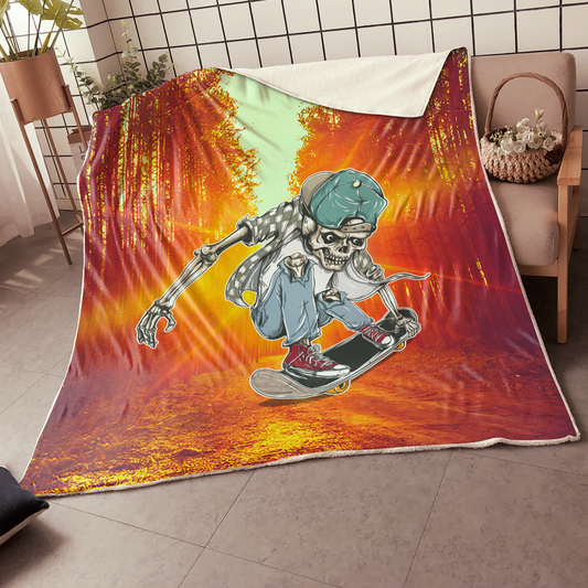 Premium Skateboard Skull Blanket