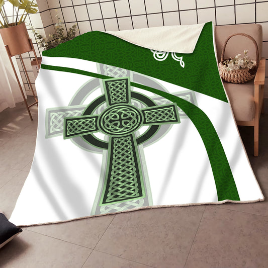 Irish Celtic Knot Cross St.Patrick day 3D Design print Blanket