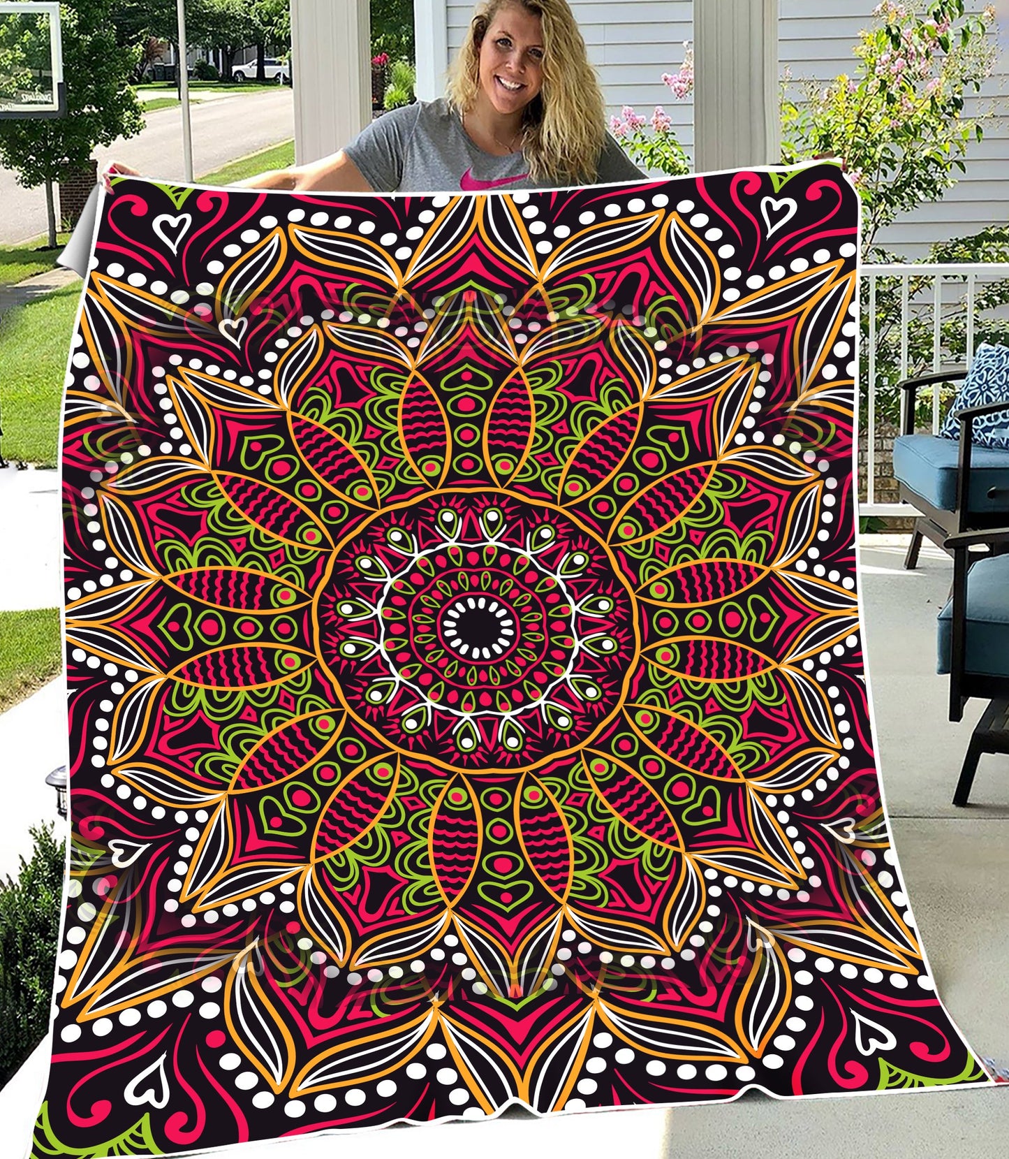 Mandala 3D All Over Printed Blanket