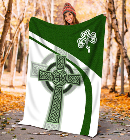 Irish Celtic Knot Cross St.Patrick day 3D Design print Blanket