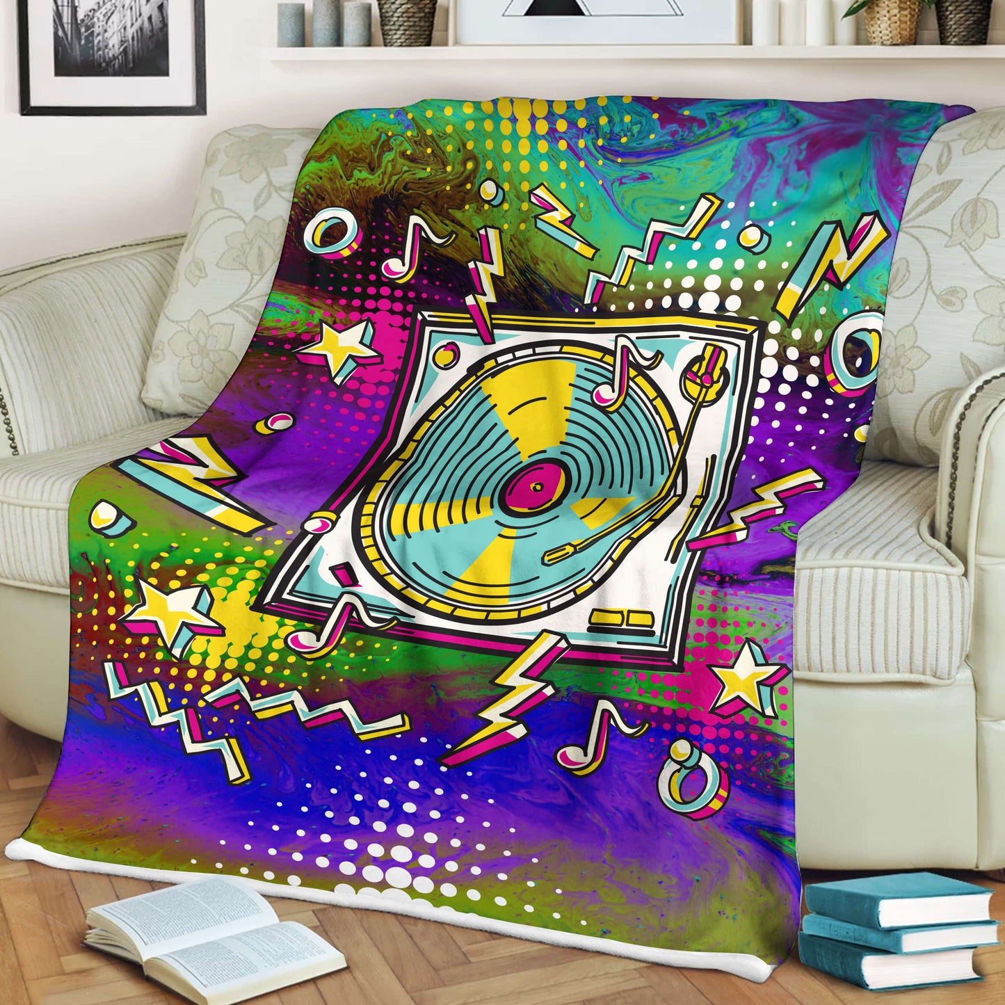 Vinyl Record 3D All Over Printed Blanket
