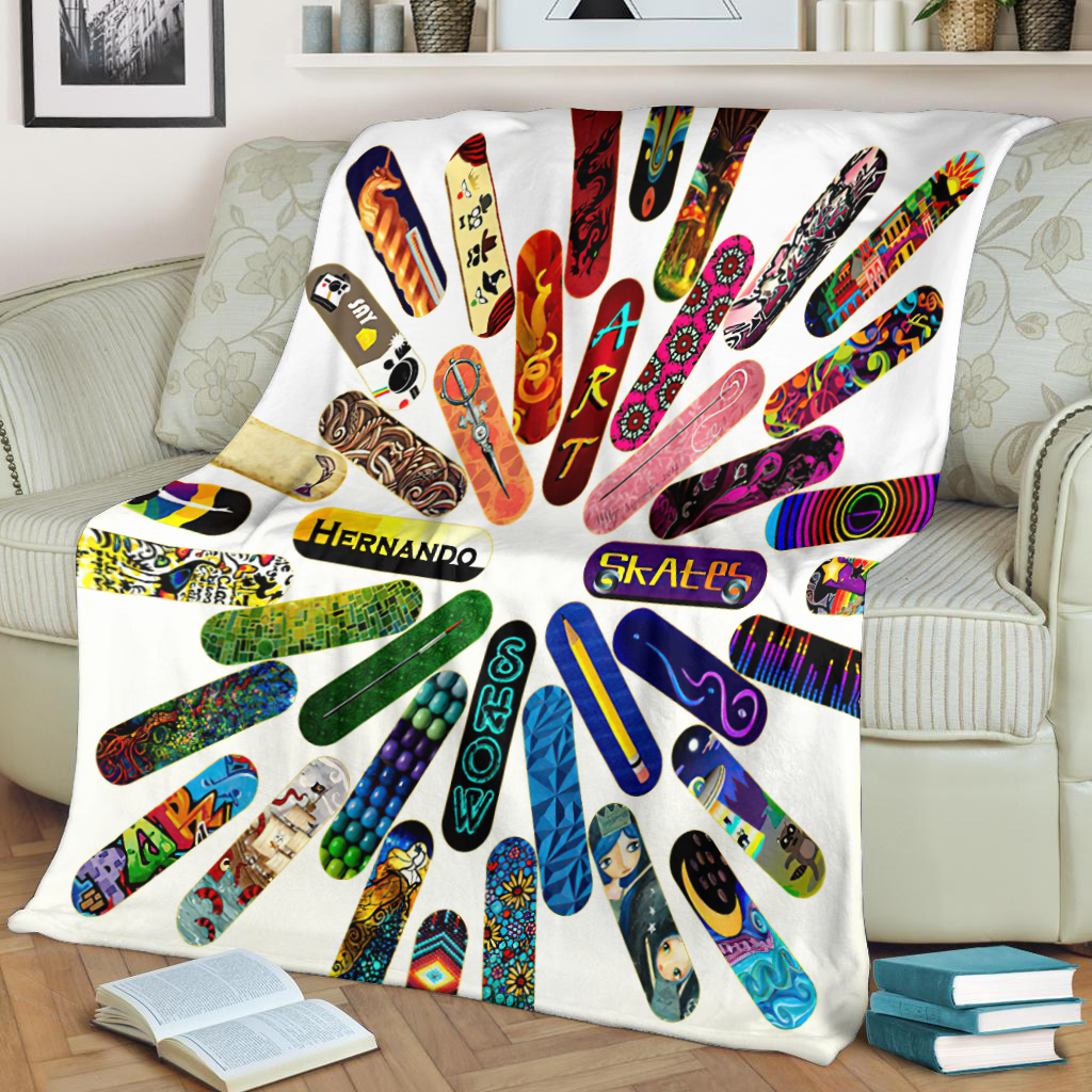 Premium Skateboard Skull Blanket