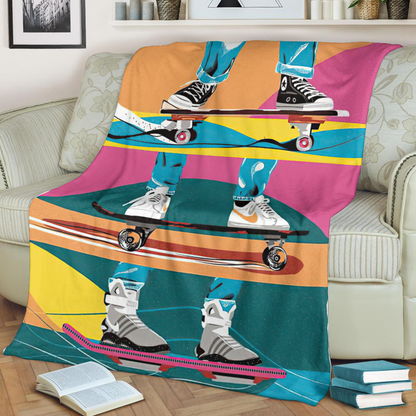 Premium Skateboard Skull Blanket