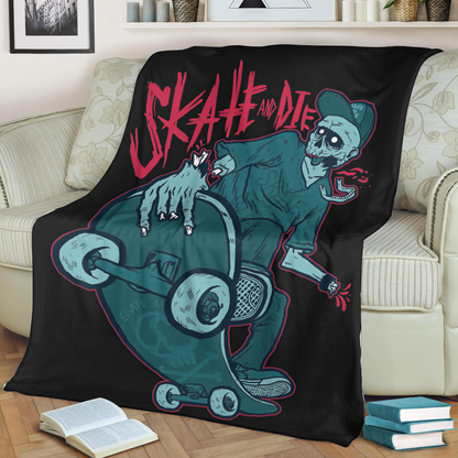 Premium Skateboard Skull Blanket