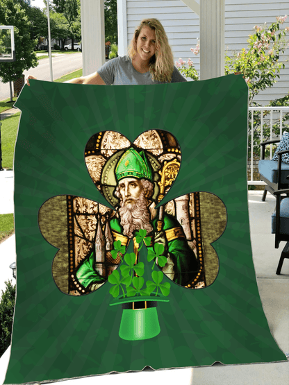 Shamrock Saint Patrick's Day 3D Design print Blanket