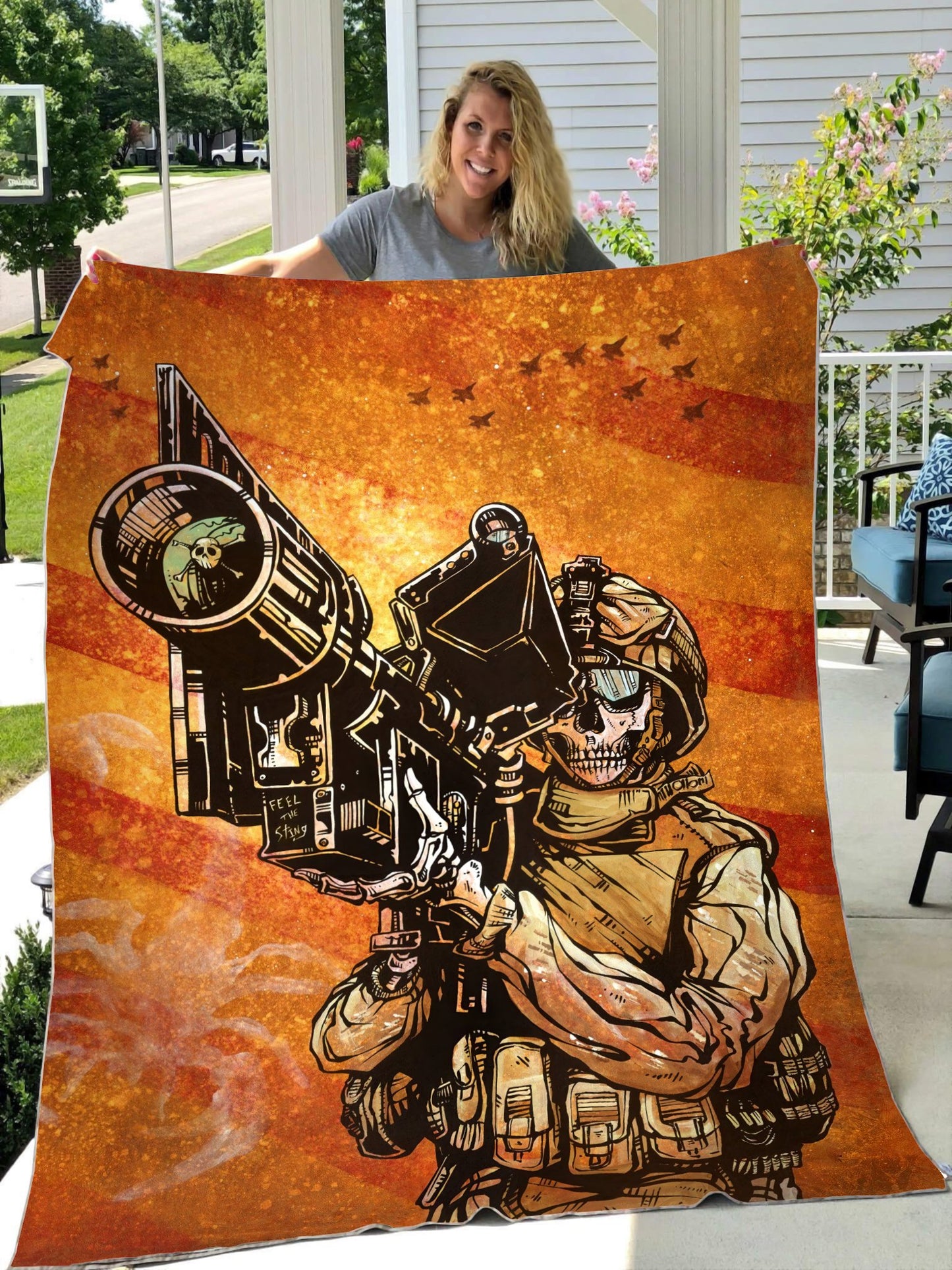 Premium Skull Army Blanket