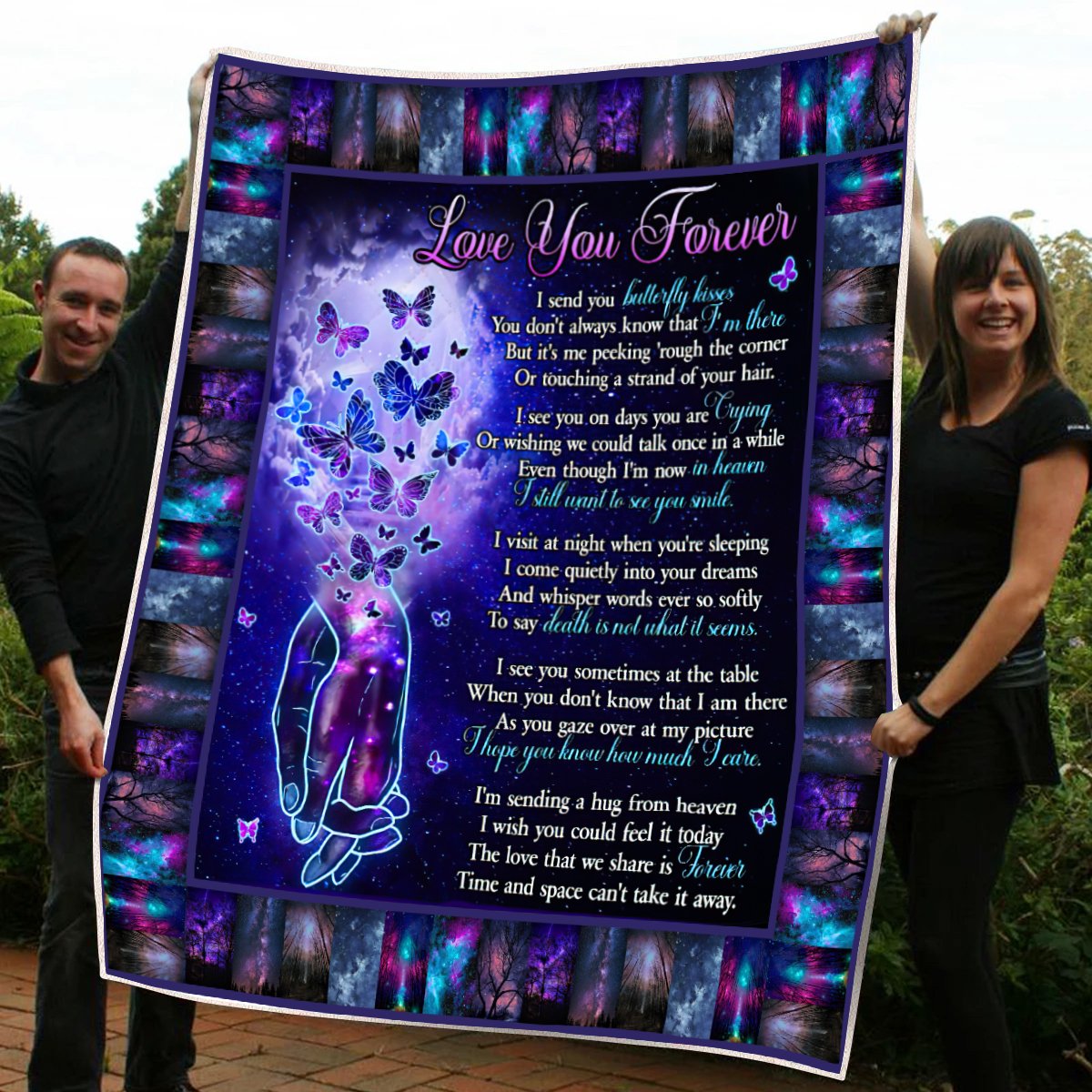 Love You Forever Butterfly 3D All Over Printed Blanket