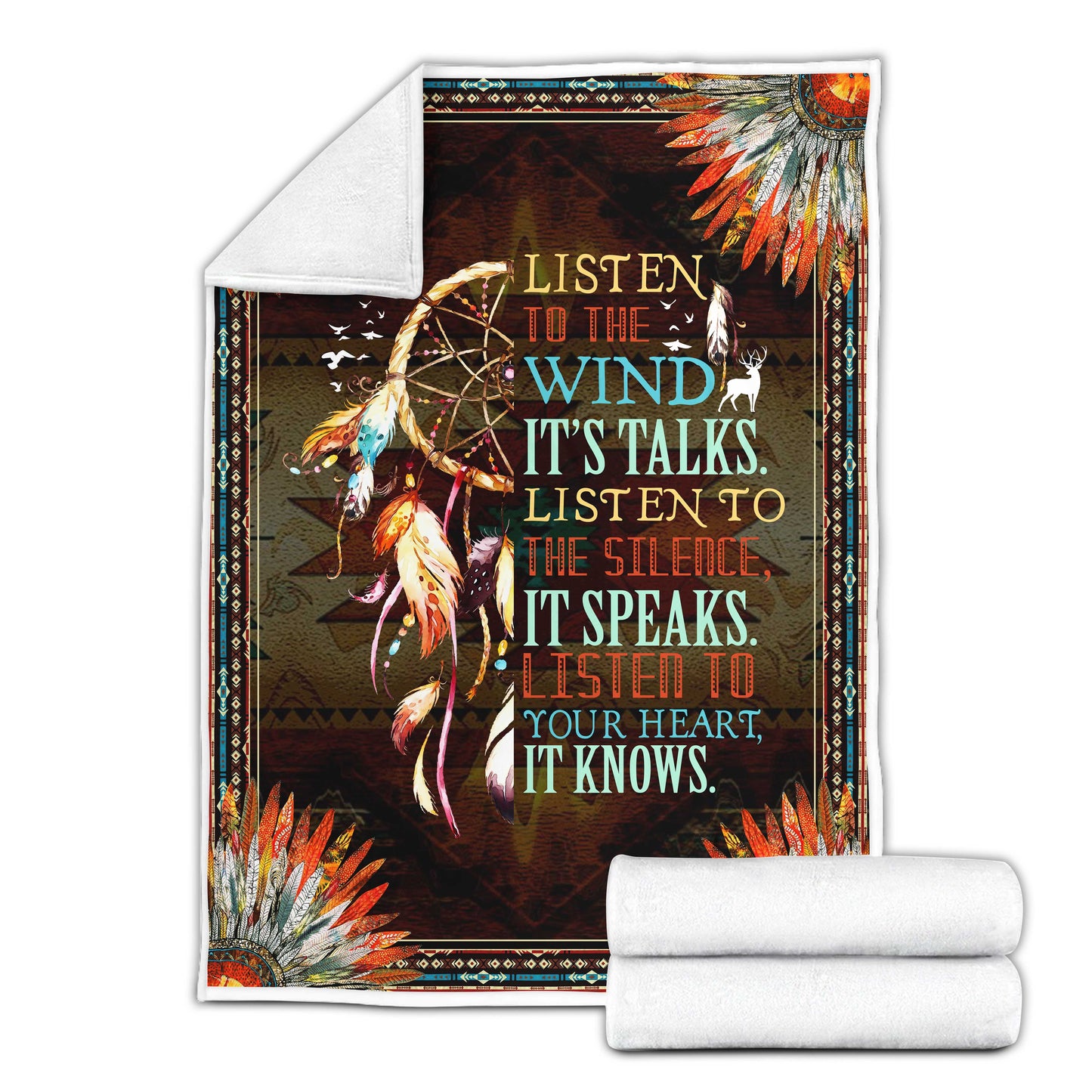 Native American 3D All Over Printed Blanket