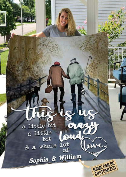 Couple Fishing Custom Name Blanket