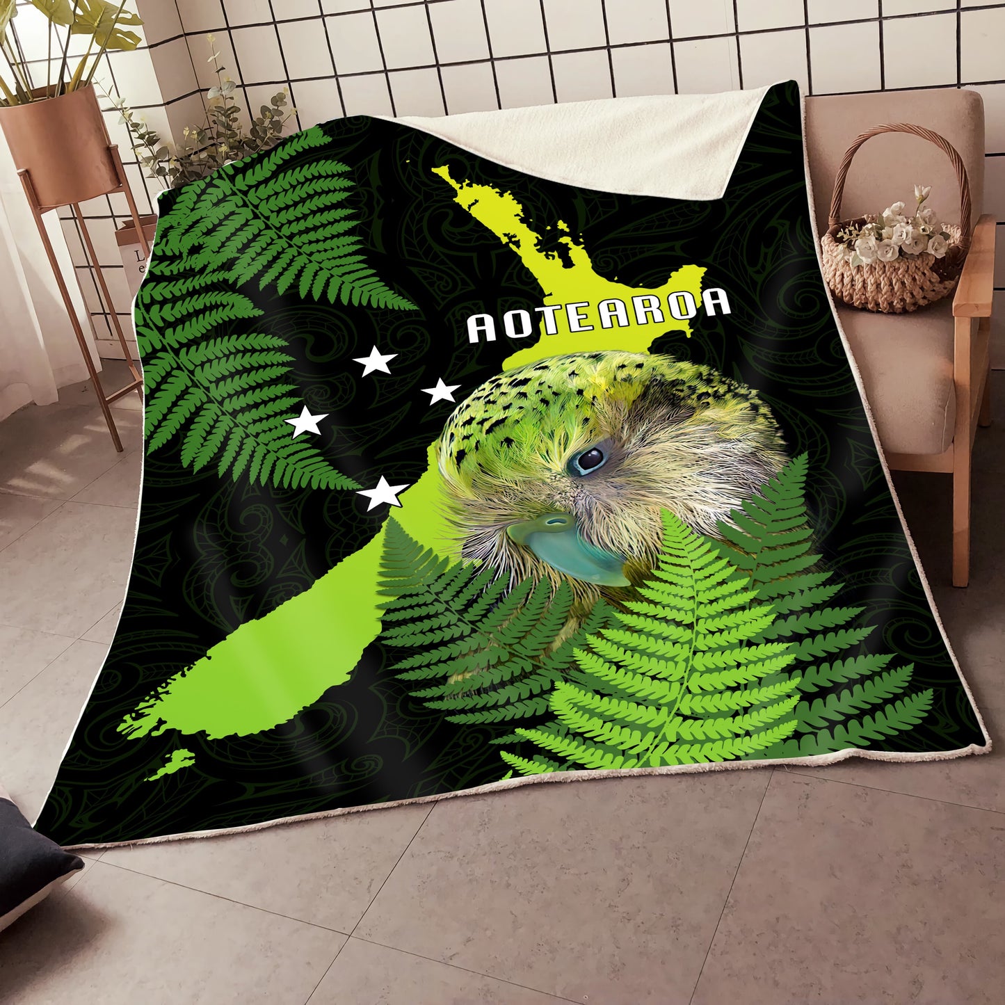 Premium Aotearoa Kakapo Bird Blanket