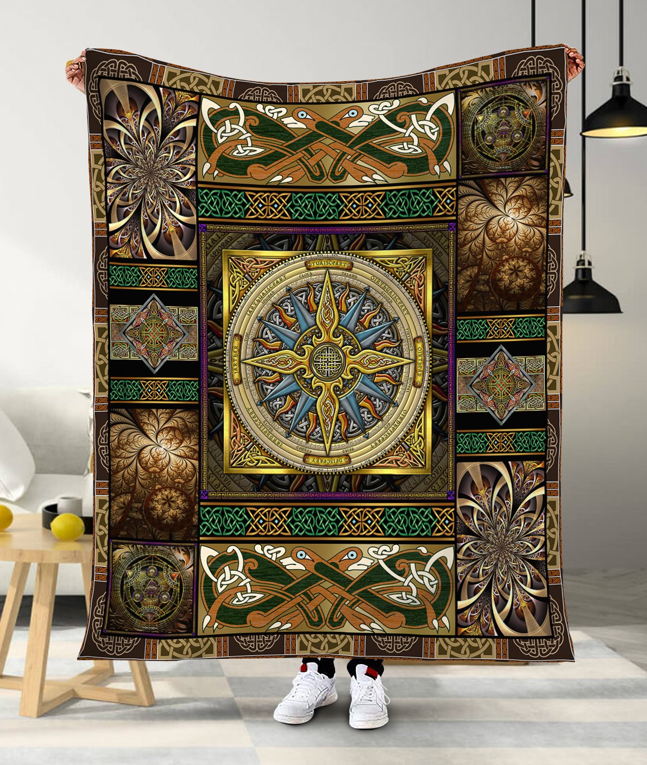 Celtic Compass 3D All Over Printed Blanket