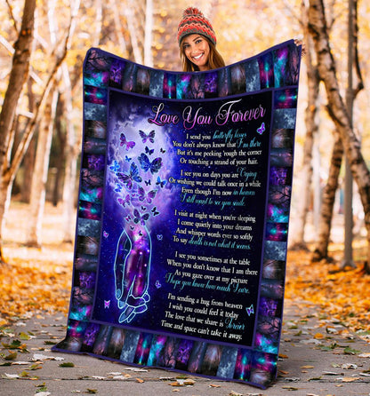 Love You Forever Butterfly 3D All Over Printed Blanket