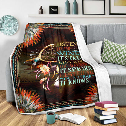 Native American 3D All Over Printed Blanket