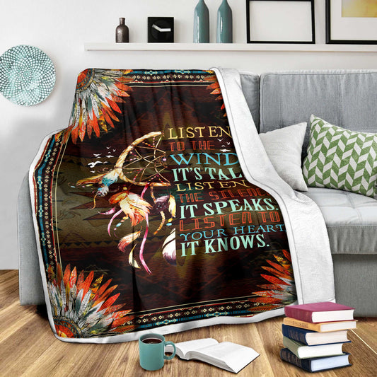 Native American 3D All Over Printed Blanket