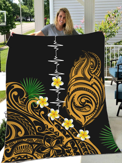 Premium Heartbeat Polynesian Blanket