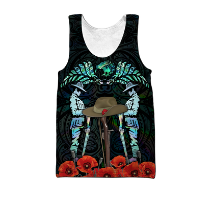 Premium Anzac Day Fern 3D Printed Unisex Shirts TN