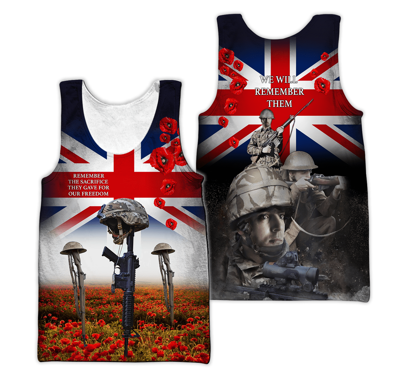 Remembrance Day Lest We Forget 3D All Over Printed Unisex Shirts