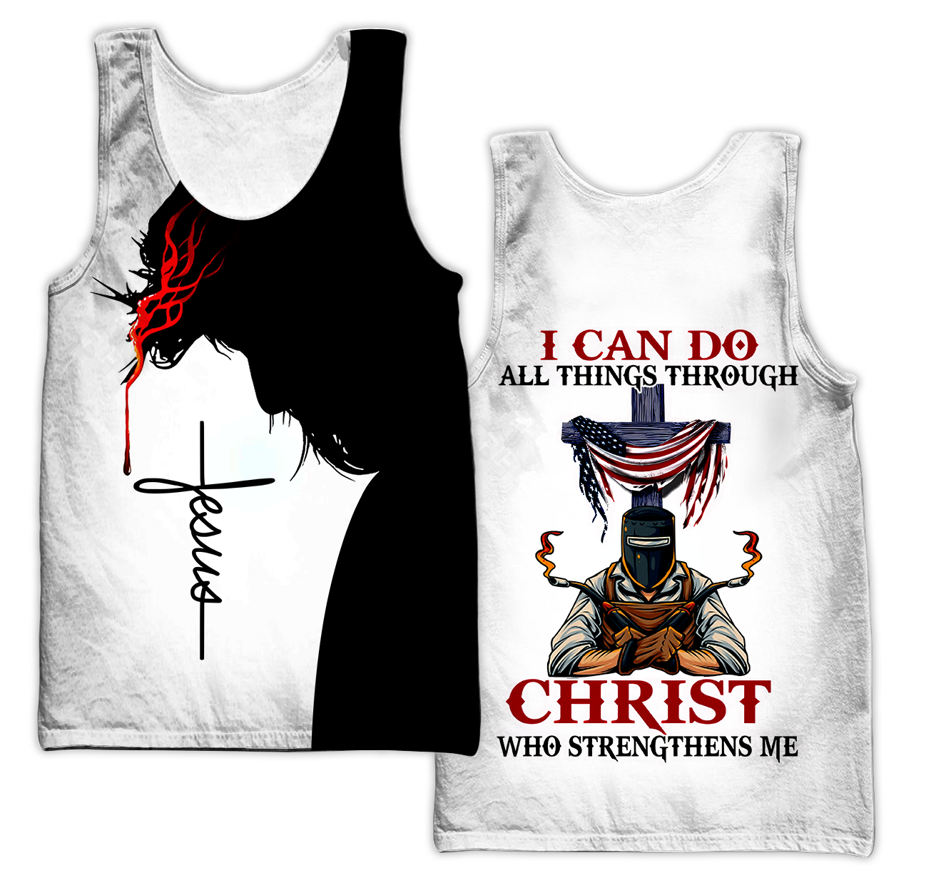 Premium Personalized 3D Printed Jesus Welder Shirts MEI