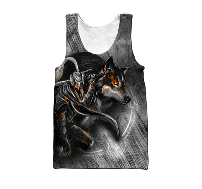 Knight Wolf 3D All Over Printed Unisex Deluxe Hoodie ML