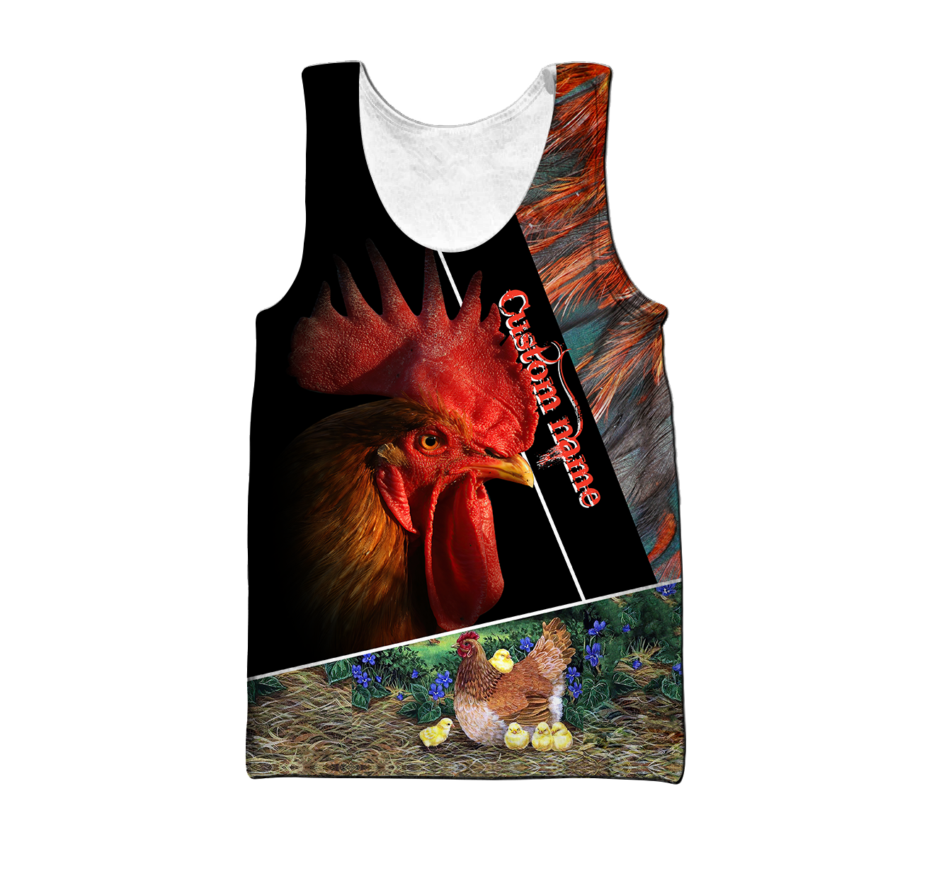 Premium Rooster Customize Name 3D Printed Unisex Shirts