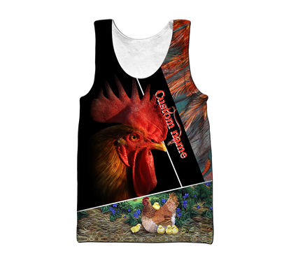 Premium Rooster Customize Name 3D Printed Unisex Shirts