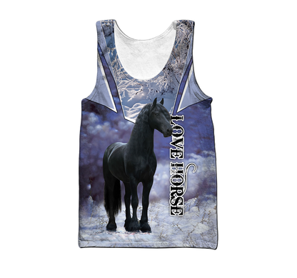 Beautiful Friesian Horse 3D All Over Printed Unisex Shirts MH23122005CL