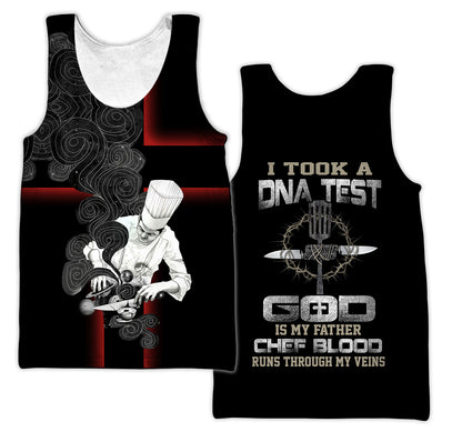 God Is My Father Chef Blood Runs Through My Veins 3D All Over Printed Unisex Shirts