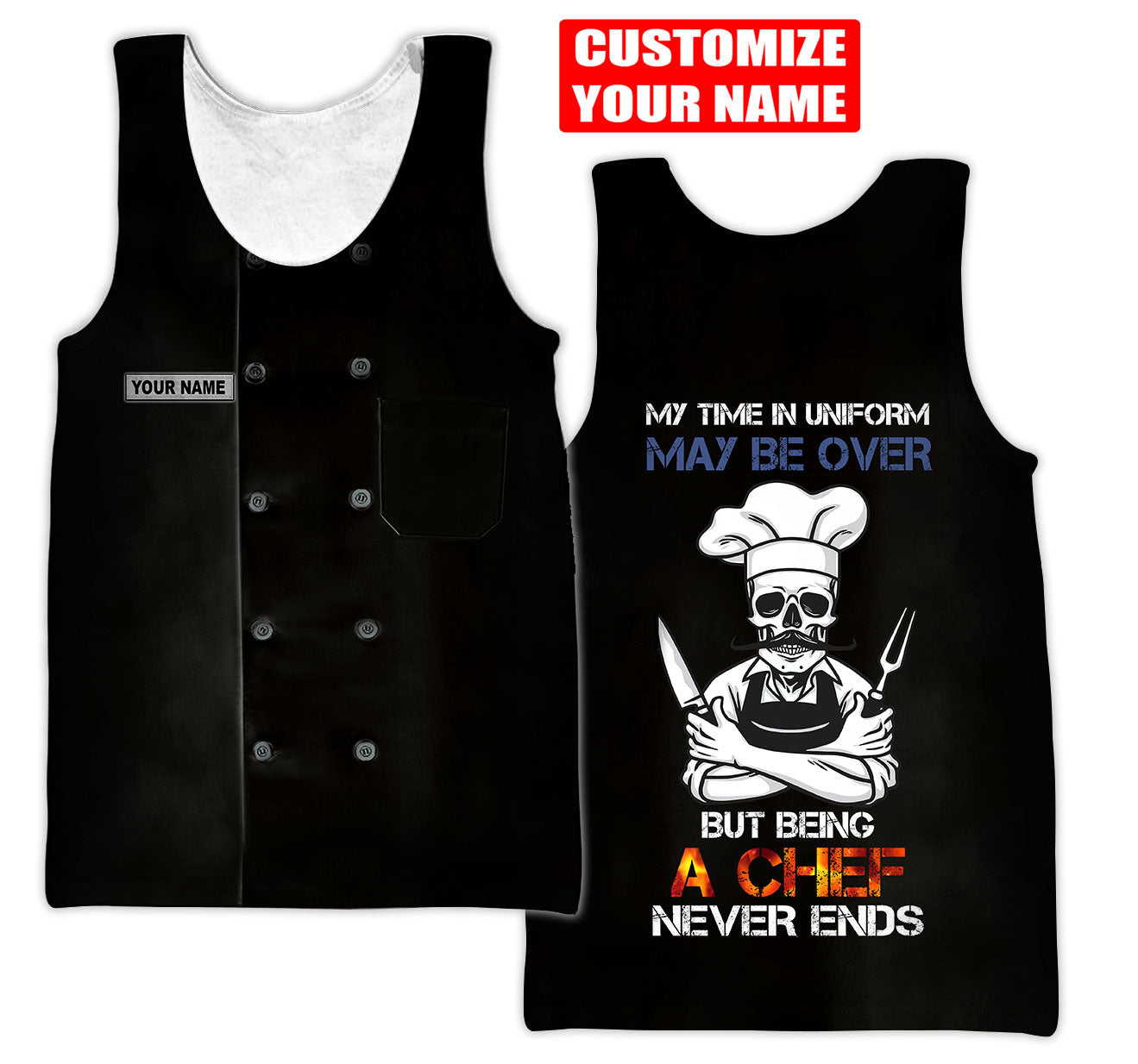 Custom Name Master Chef 3D All Over Printed Unisex Shirts