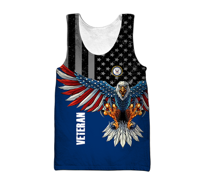 Custom name US Navy Veteran Eagle 3d printed shirts Proud Military MH200521032