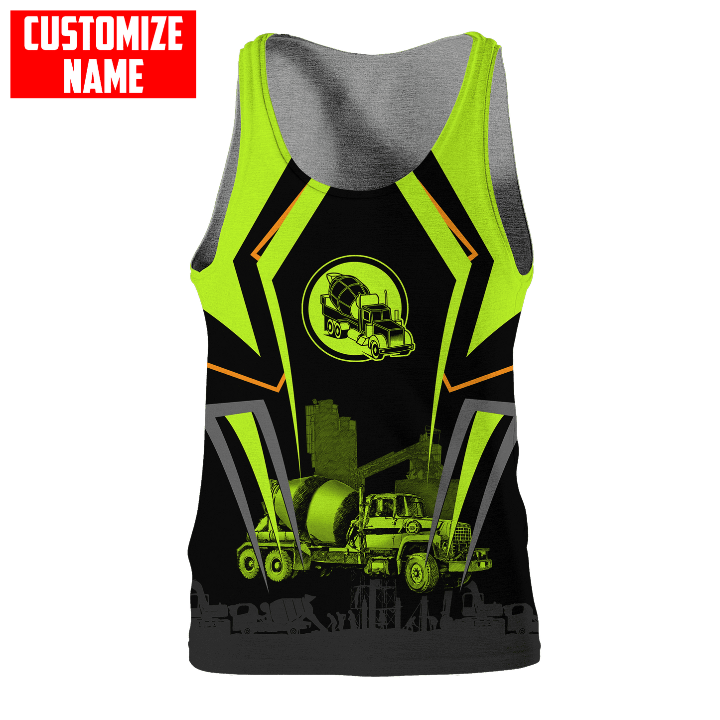 Concrete Mixer Green Customized name Concrete Finisher 3D Printed Shirts