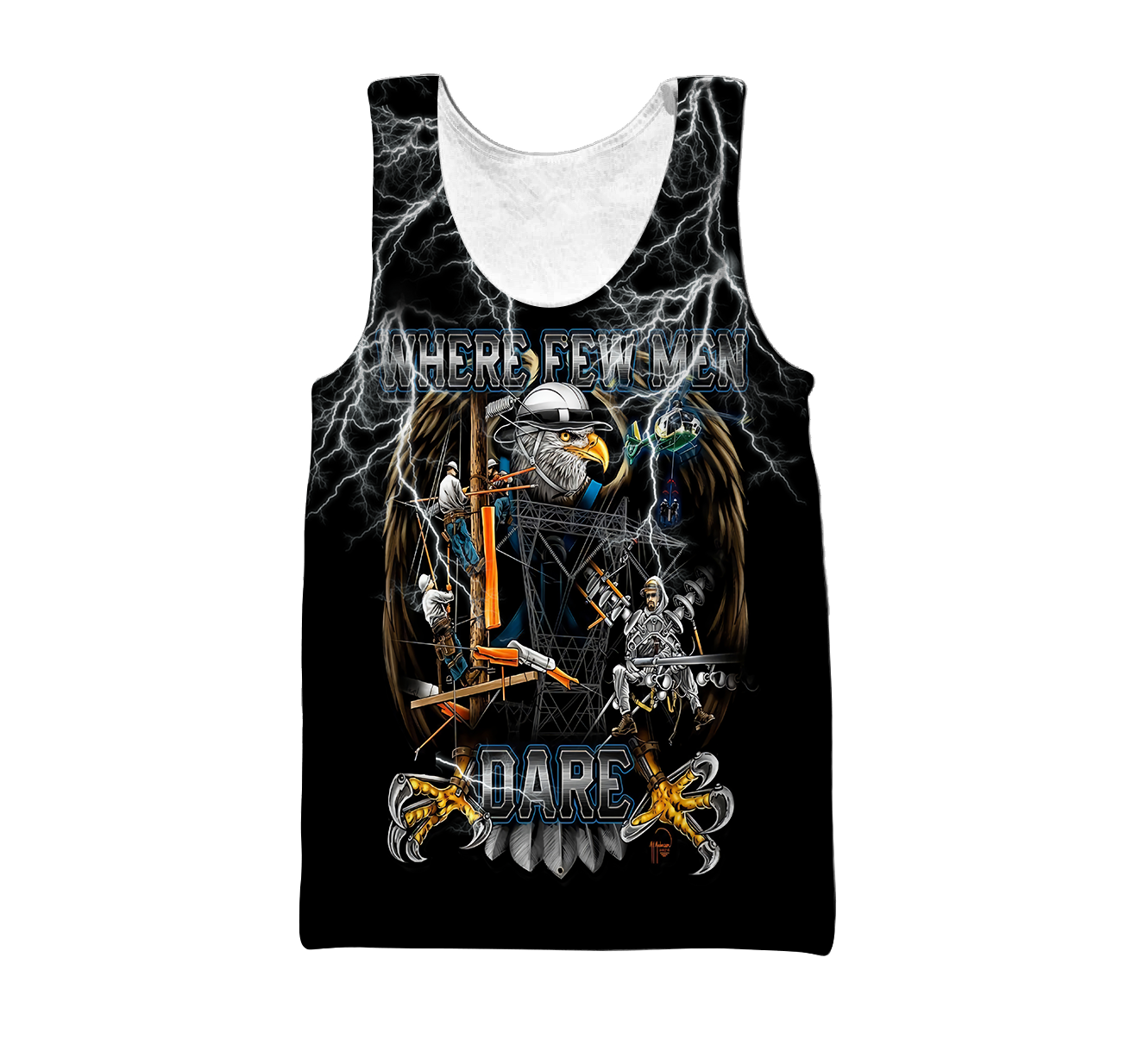 Premium Personalized 3D Printed Lineman Shirts Where Few Men Dare MEI