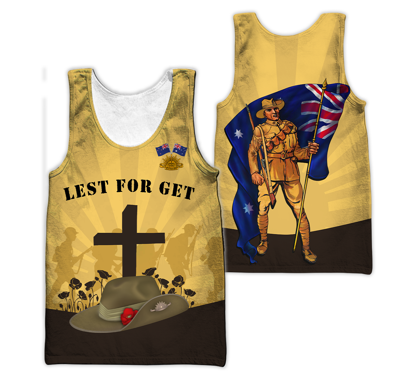 Lest We Forget Anzac Day 3D Printed Unisex Shirts