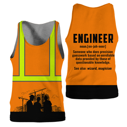 Construction Worker Orange Safety 3D printed shirts