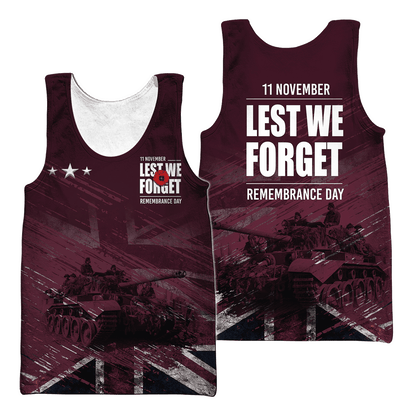 Remembrance Day Lest We Forget 3D All Over Printed Unisex Shirts