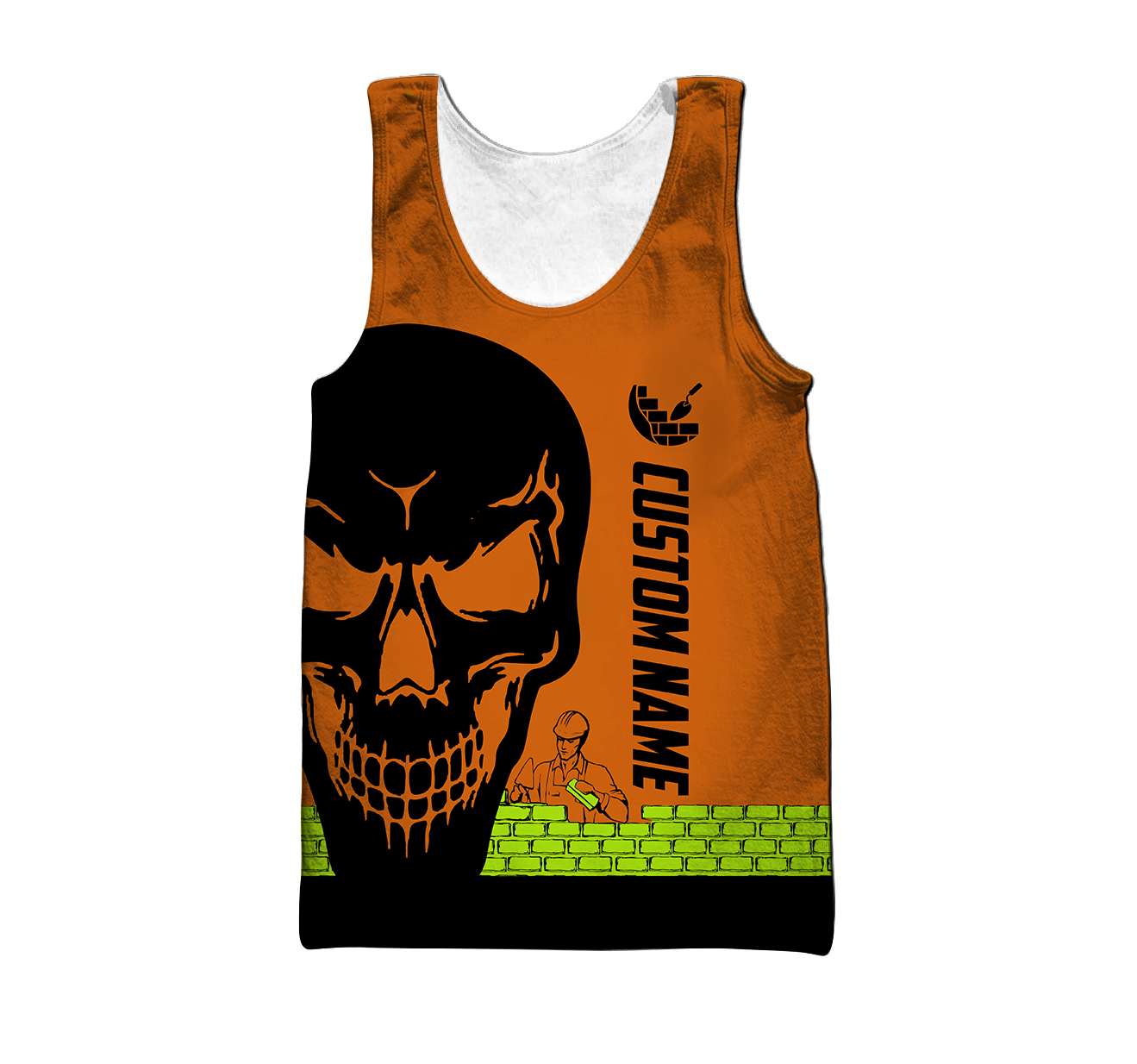 Premium Unisex Hoodie Customize Bricklayer Safety Skull ML