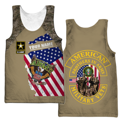 Custom name US Army Veteran Brothers in arms 3D print shirts