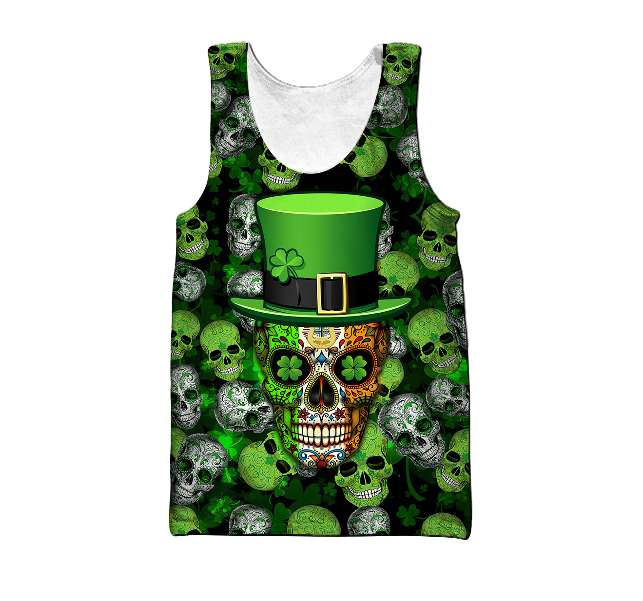 3D All Over Printed Irish Skull St Patrick Day Unisex Shirts XT