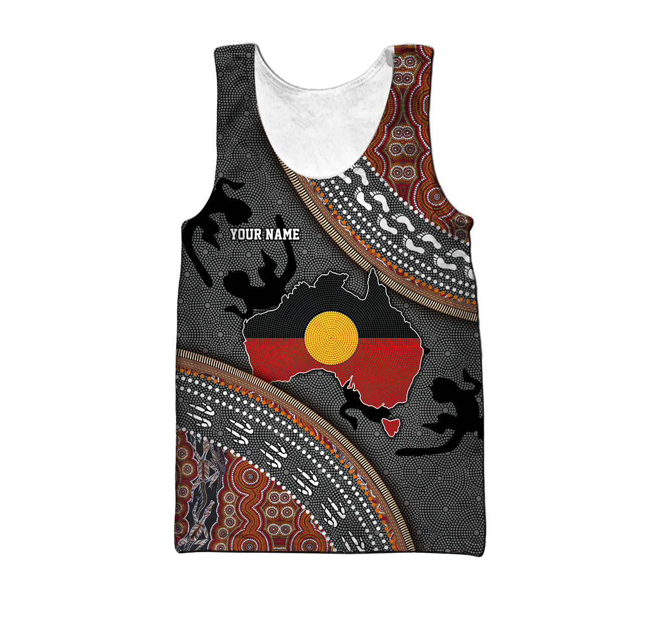 Custom name Aboriginal dots Zip pattern 3D design printed shirts