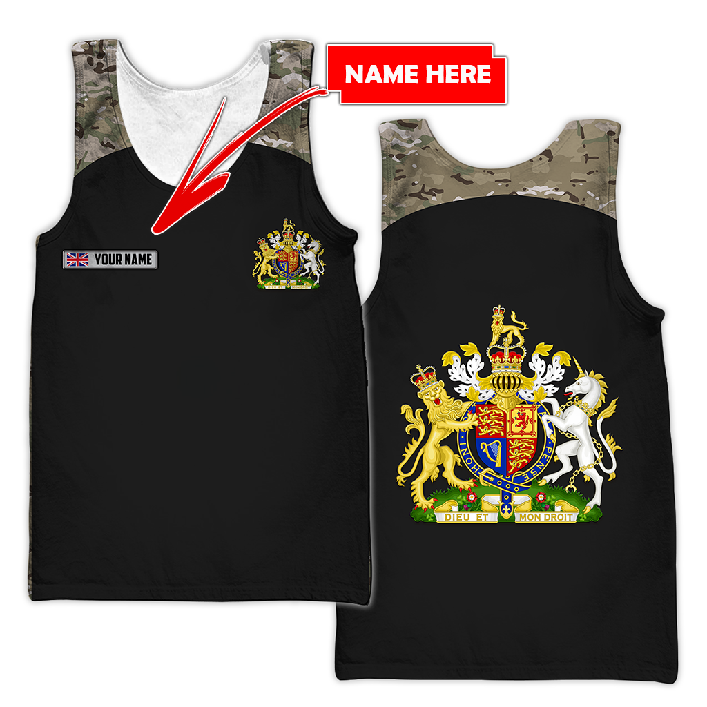 Personalized Name XT Bristish Veteran Coat of Arms 3D Printed Shirts TNA01042105