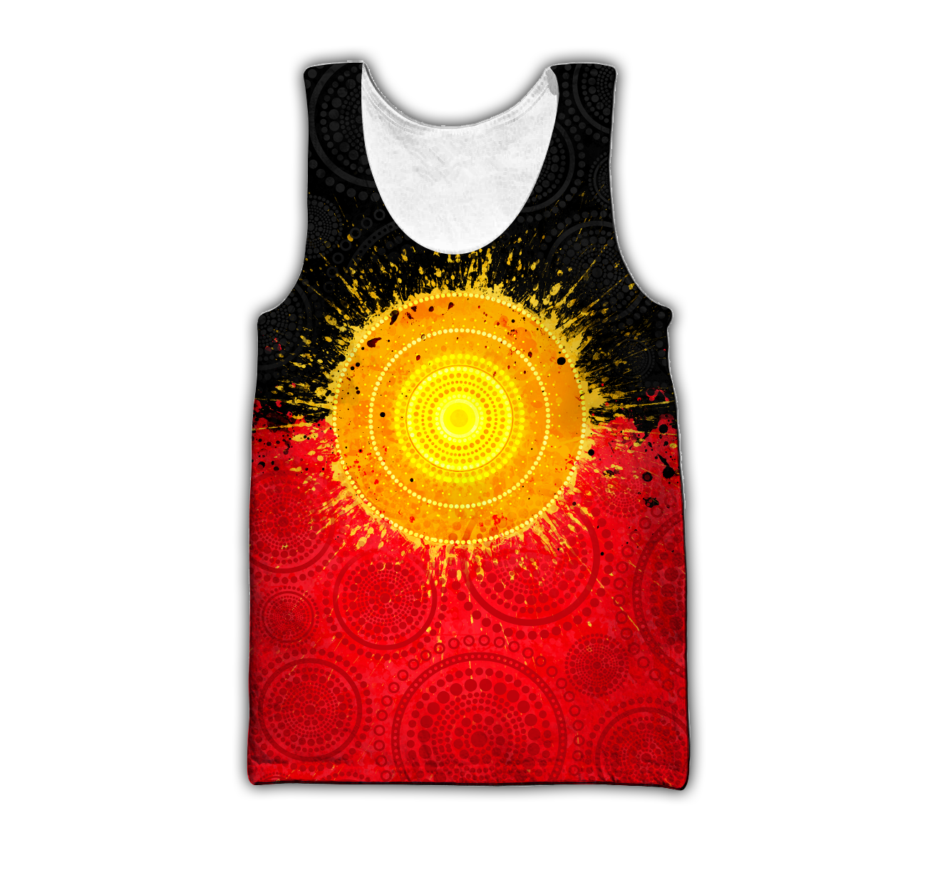 Aboriginal Flag Indigenous Sun Painting Art 3D design shirts