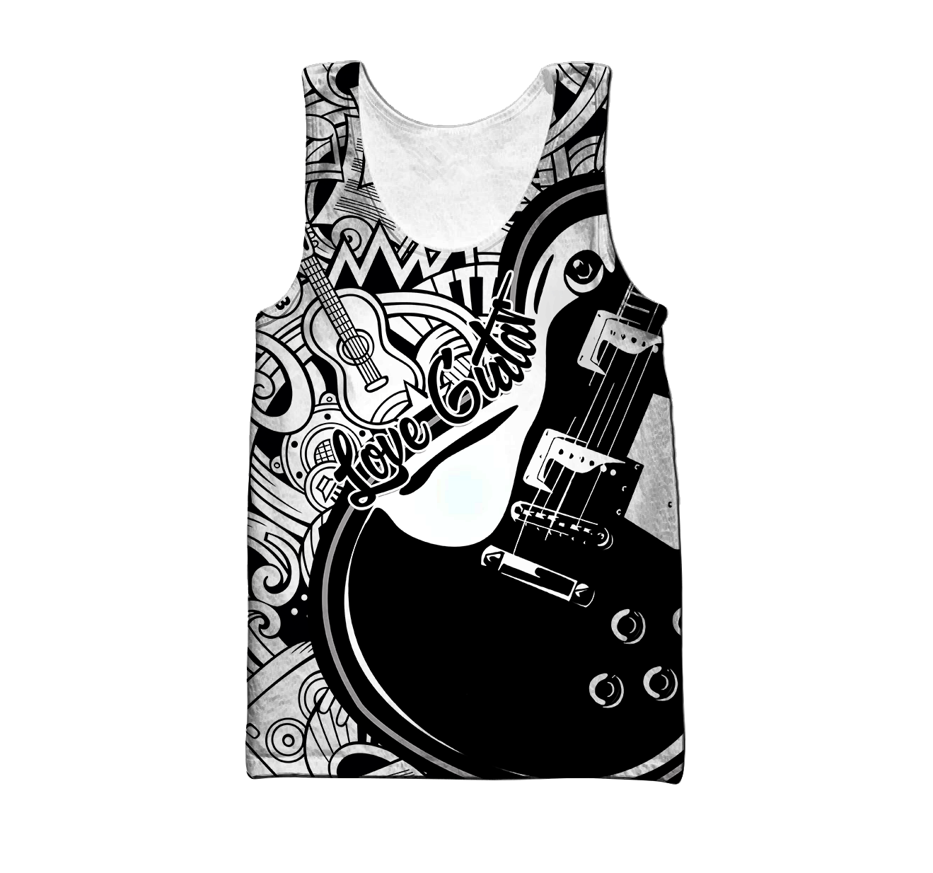 Love Guitar All Over Printed Unisex Shirts