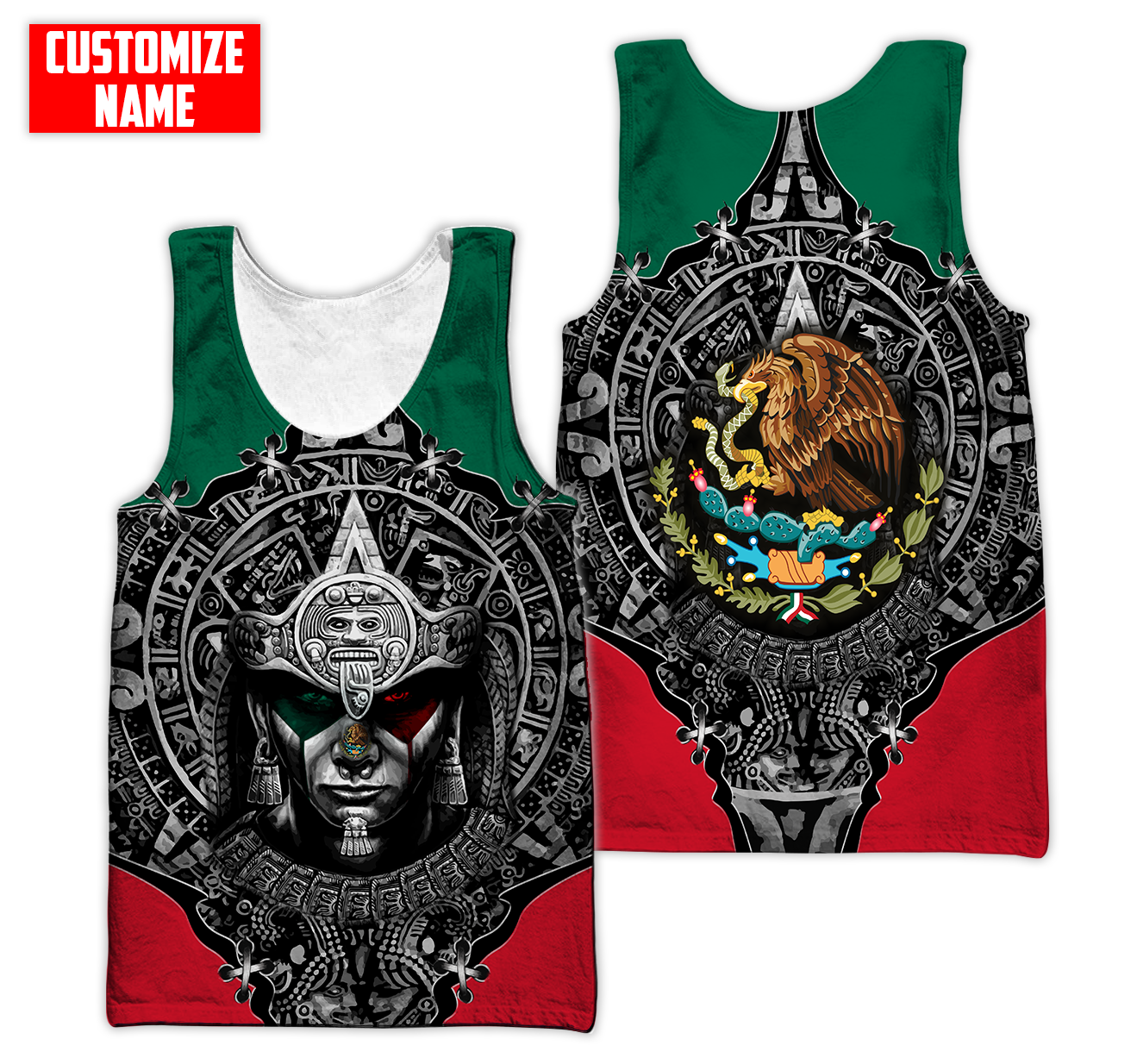 Personalized Name Aztec Mexican 3D All Over Printed Unisex Shirts