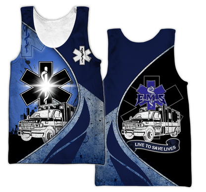 Premium Customized Name n Flag 3D All Over Printed Unisex Shirts For EMS Worker