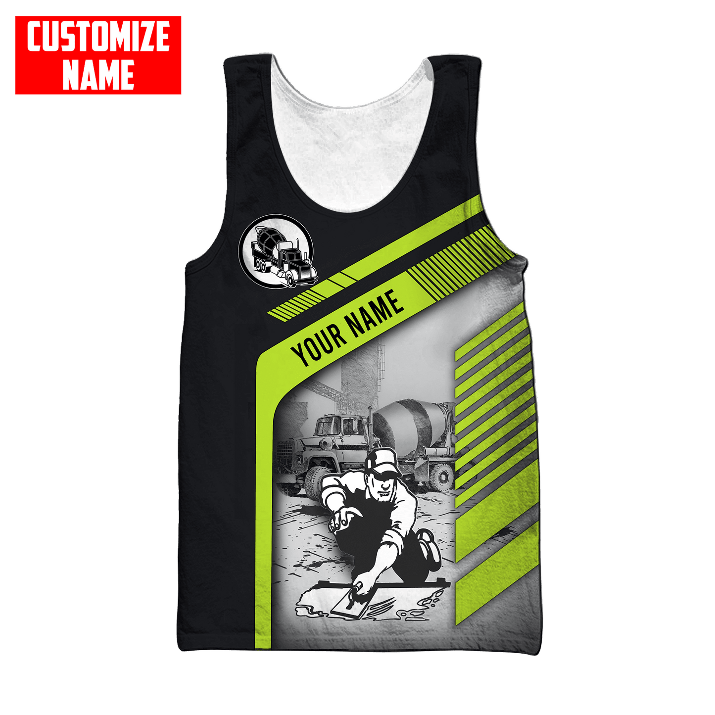 Concrete Finisher with Poured concrete Custom name 3D Printed Shirts