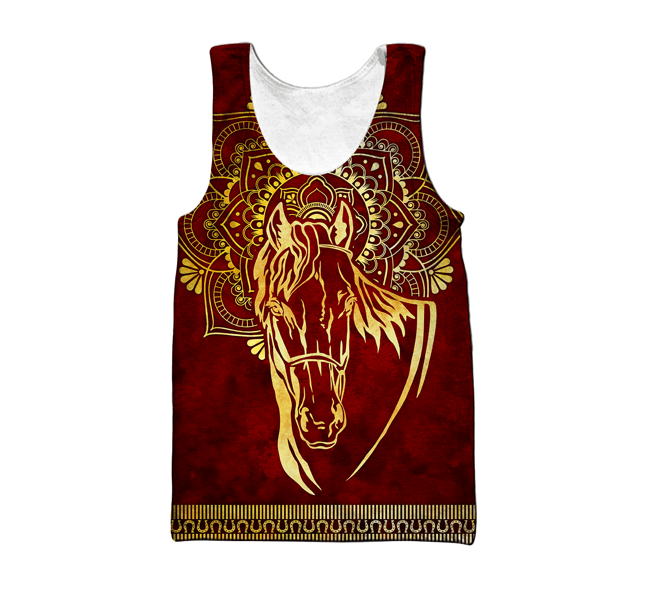 3D All Over Printed Horse Pattern in Red Unisex Shirts XT